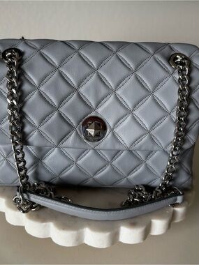Kate Spade Quilted Chain Shoulder Bag in Light Blue
